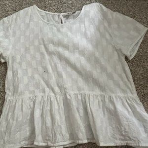 Madewell White Peplum Top sz S